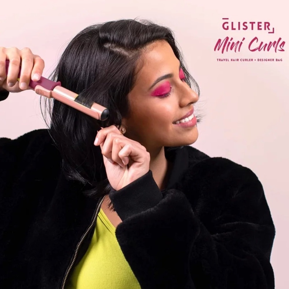 Glister Mini Curls Apricot Plum Travel Hair Curler - Picture 3 of 3